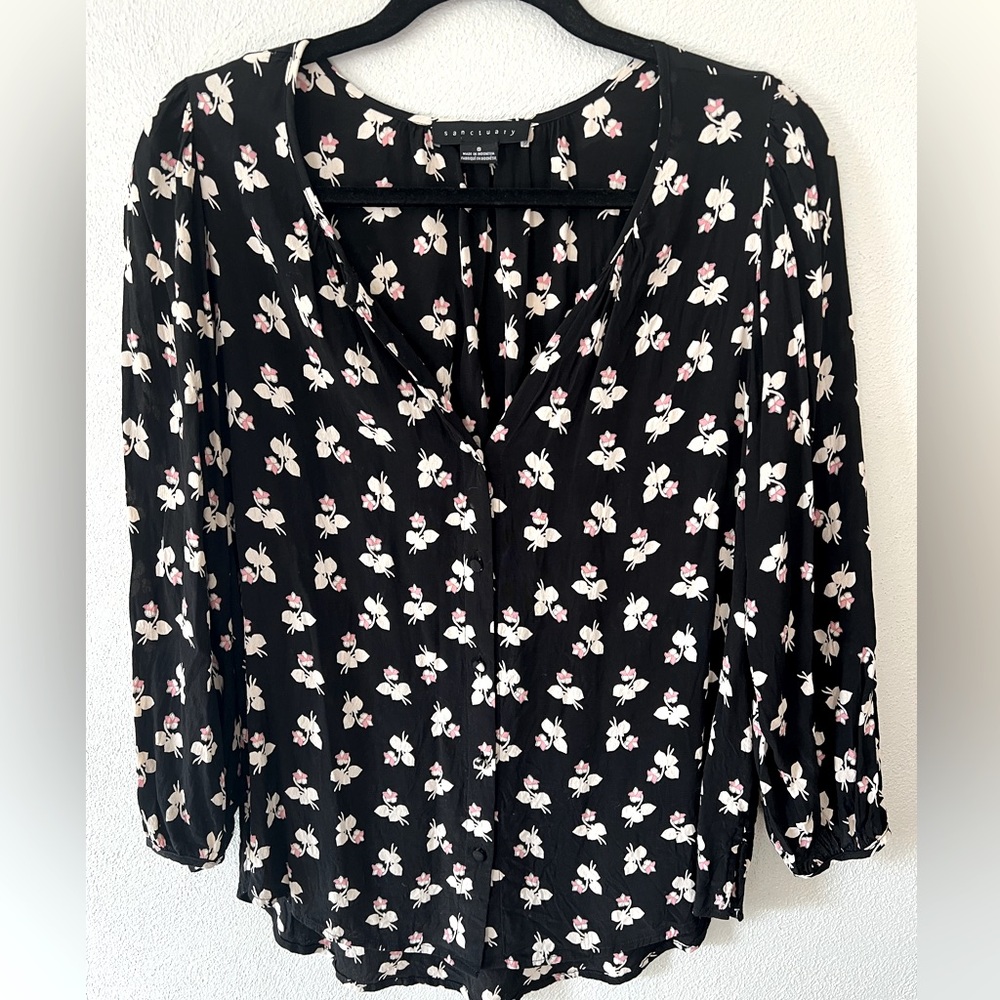 Sanctuary floral button-down blouse